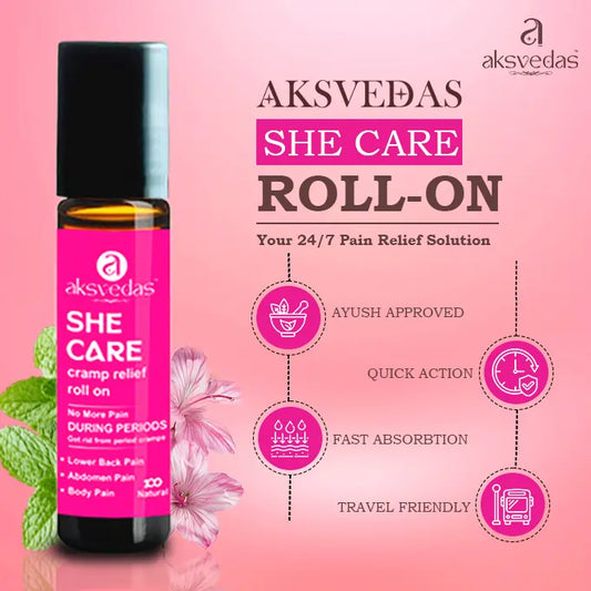 She Care | Periods Pain Relief Roll On | 2 x 10ml