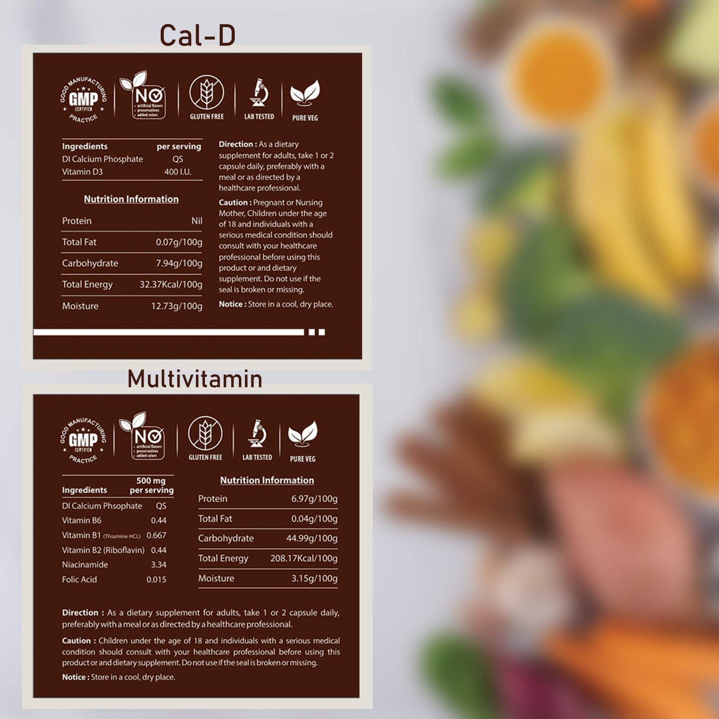 MultiCal D Fusion | Multivitamin + Cal-D Combo | (60 + 60 Capsules)