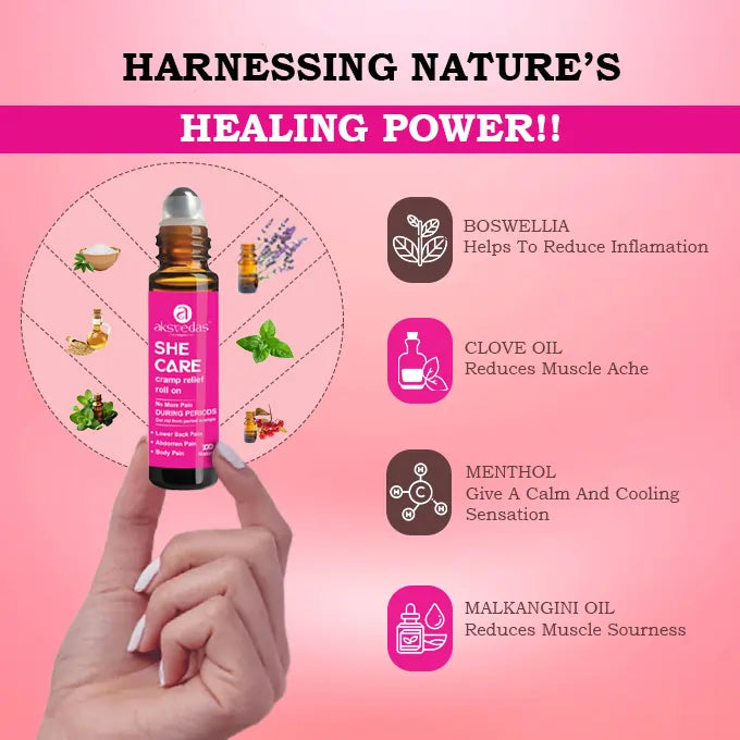 She Care | Periods Pain Relief Roll On | 2 x 10ml